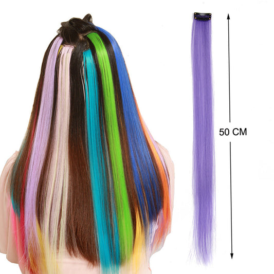 6 PCS MULTICOLOR HAIR EXTENSION CLIPS